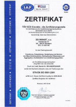 Certifikát STN EN ISO 9001:2001