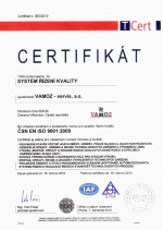 Systém jakosti: ČSN EN ISO 9001:2009