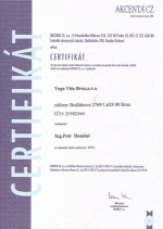Certifikát AKCENTA CZ