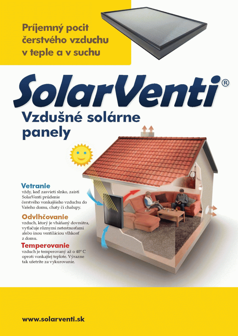 SolarVenti+Industrial/haly, automatické teplovzdušné slnečné kolektory, autonómne, na ohrev vzduchu