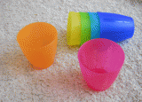 Pohárik pevný farebný plast  0,2 L, tanierik plast, miska plastova,príbor plast.