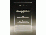 Skleněná trofej - Alcatel Sales Award